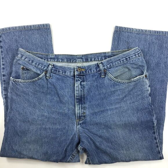 Lee Men's Blue and Brown Jeans - Picture 4 of 11